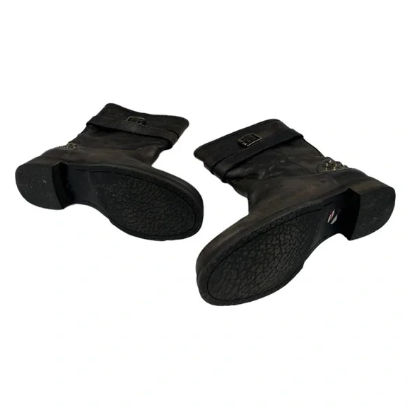 BOEMOS Leather Studded Moto Biker Boot Brown 7.5 - Picture 12 of 13